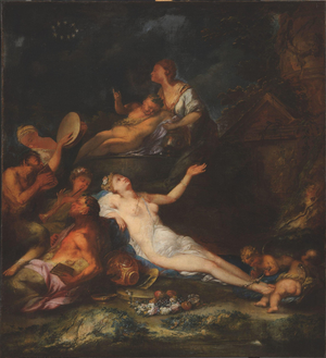 Bartoloemo Guidobono, Bacchanal with Maenads, Satyrs and Nymphs, 17th Century, Oil on Canvas