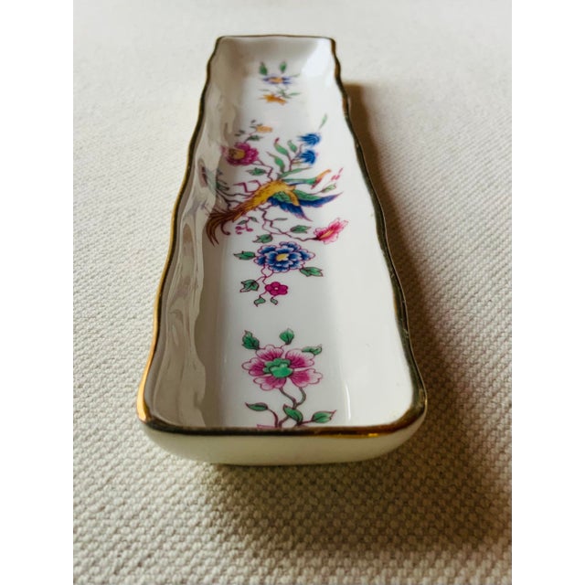 Antique Hammersley Fine Bone China Pen Tray, Bird of Paradise Chinoiserie, Gold Rim, Made in England, Circa 1900–1920 For Sale - Image 13 of 18