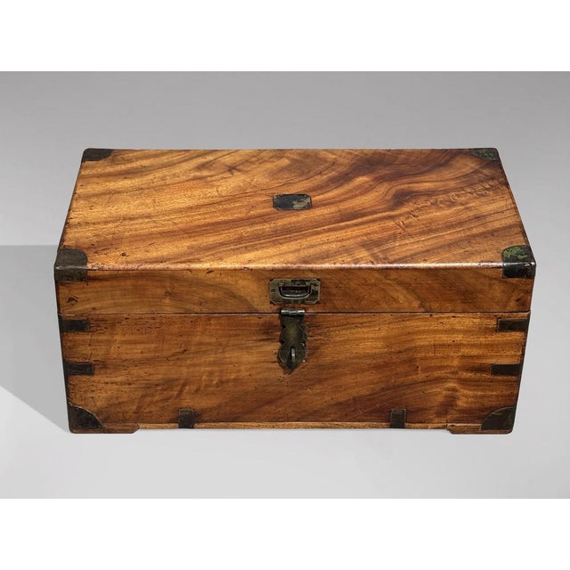 Fitted Interior Camphor Wood Campaign Trunk, 1860 For Sale - Image 3 of 11