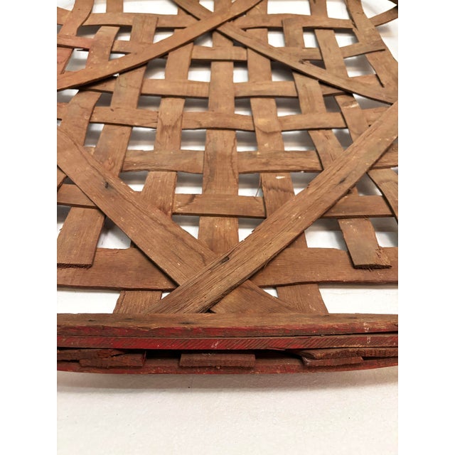Sienna Kentucky Burley Tobacco Basket With Original Red Rim, Horse Cave, C. 1880-1910 For Sale - Image 8 of 17