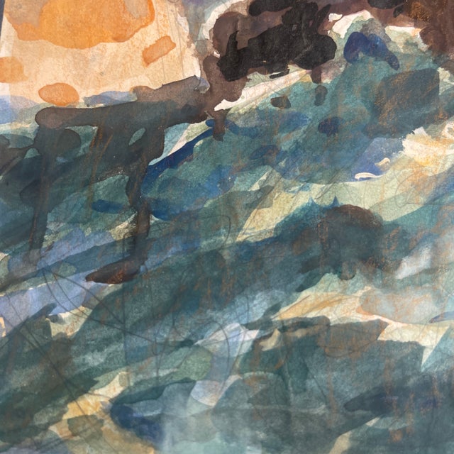 Paint Late 20th Century Signed Original Nantucket Ferry Boat Watercolor by John Devaney | Coastal Art For Sale - Image 7 of 8