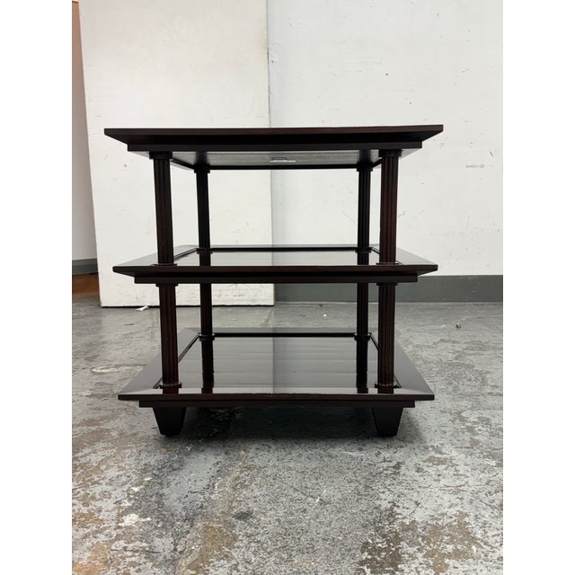 1990s Barbara Barry for Baker Furniture Mahogany Étagère Side Table, Model 3459 For Sale - Image 5 of 12