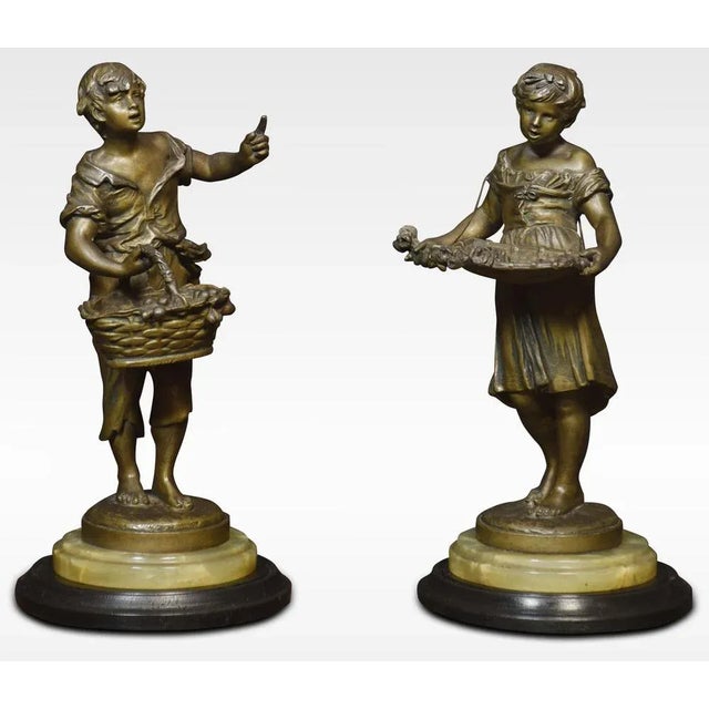 Metal French Spelter Figures, 1890s, Set of 2 For Sale - Image 7 of 7