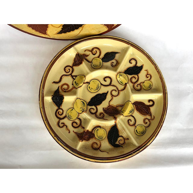 Antique Hand Painted Japanese Ceramic Serving Tray in Decorative Lacquer Box For Sale - Image 13 of 13