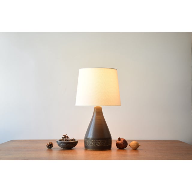 Danish Mid-century large table lamp from the Michael Andersen & Søn ceramic workshop on Bornholm. Made ca. 1950s to 1960s....