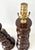 Chocolate 1960s Large Glossy Brown MId Century Modern Ribbed Ceramic Table Lamps - a Pair For Sale - Image 8 of 15