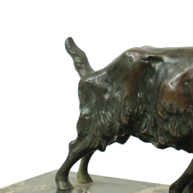 1920s Antique Goat Sculpture in Bronze and Marble, 1920s For Sale - Image 5 of 18