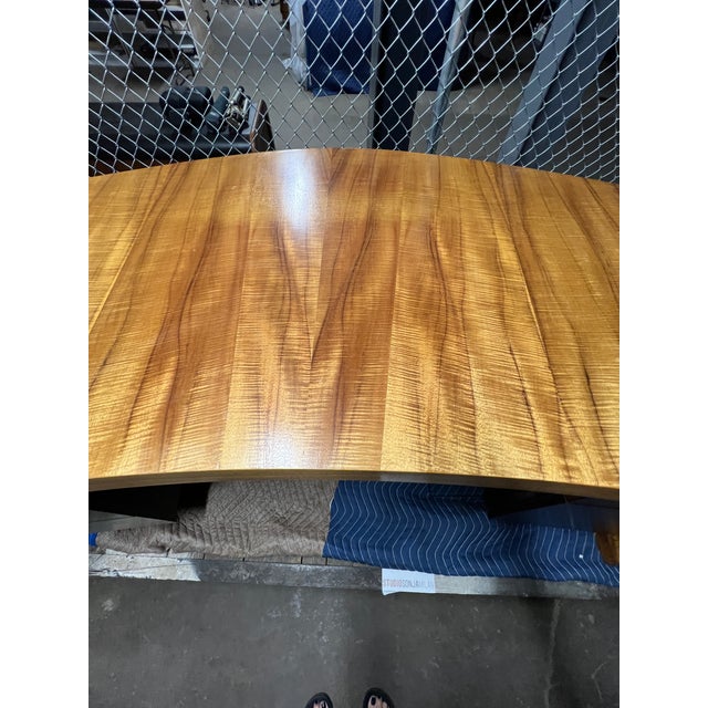 Chestnut 1970s Vladimir Kagan Curved Executive Desk With Exotic Wood Top and Waterfall Sides For Sale - Image 8 of 18