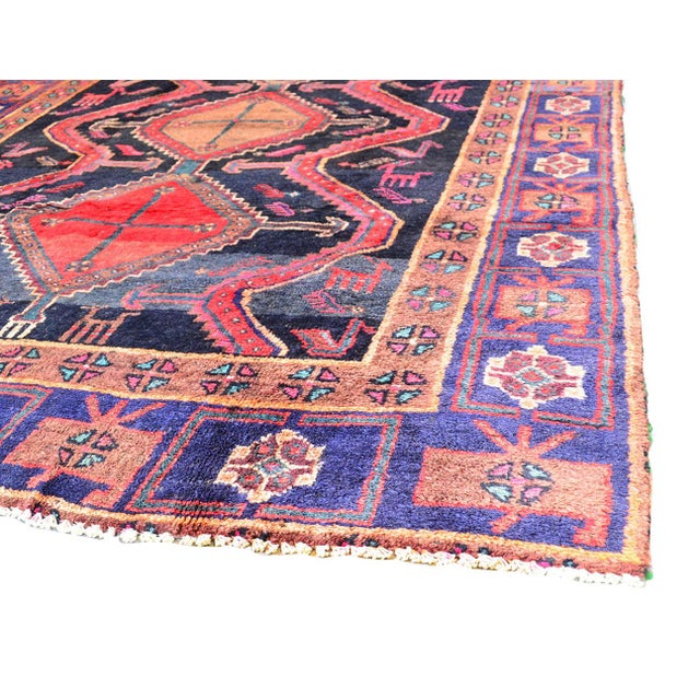 Traditional Pasargad Home Vintage Lori Black Wool Area Rug, 4' 5'' X 8' 3'' For Sale - Image 3 of 3