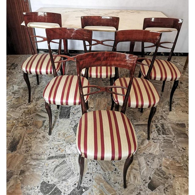 Vintage Chairs in Cream White Fabric, 1960s, Set of 6 For Sale - Image 9 of 9