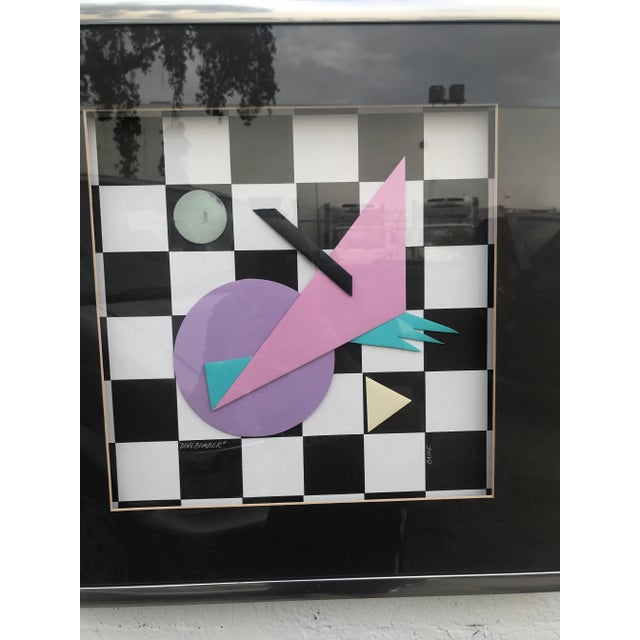 1980s "Dive Bomber" and "Innocent Bystander" Postmodern Memphis Style Collages, Framed - Set of 2 For Sale - Image 4 of 13