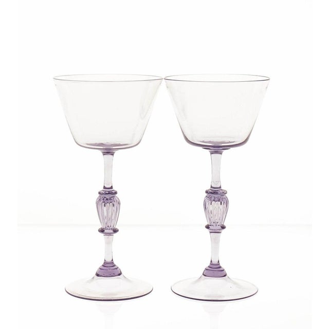 Cyclamen Murano Wine Glass from Cenedese, 1950s, Set of 12 For Sale - Image 14 of 18