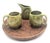 Offered is a set of handcrafted studio pottery pieces signed "Kathy 1969" that consists of a creamer and two coffee or tea...