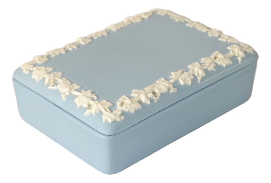 1960s Wedgwood English Jasperware Pale Blue & Antique White