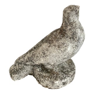 Vintage German Concrete Pigeon Garden Statue For Sale