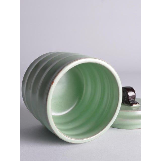 Art Deco Celadon Glazed Lidded Jar by Einar Luterkort for Upsala‑Ekeby, 1930s For Sale - Image 13 of 16