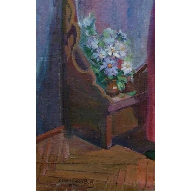 1990s Ukrainian Artist Oil Painting: Girl Before Mirror, Socialist Realism, 1992 127-85 For Sale - Image 5 of 6