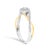 14K Yellow Gold Plated .925 Sterling Silver 1/4 Cttw Diamond Bypass and Halo Promise Ring (I-J Color ES13 For Sale - Image 4 of 7