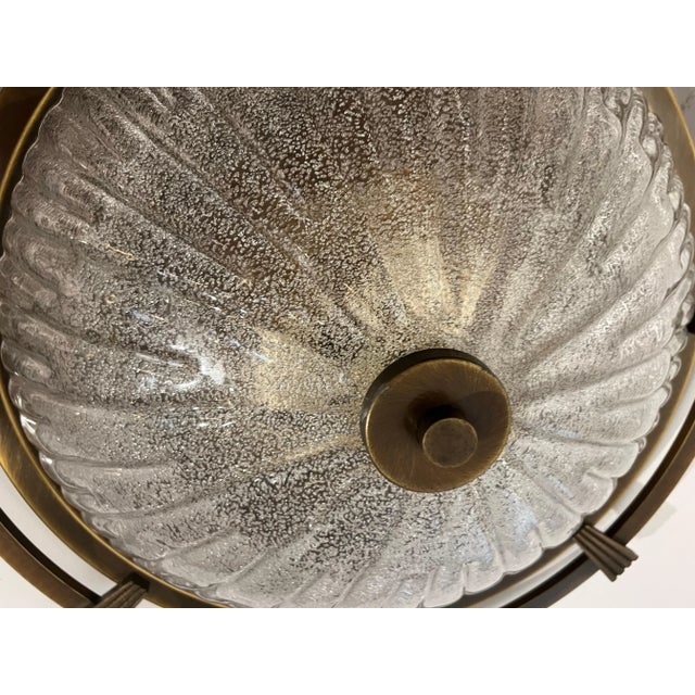 Large Nautical 1960 German Mid Century Flush Lamp Kaiser Leuchten Murano Glass For Sale - Image 10 of 12