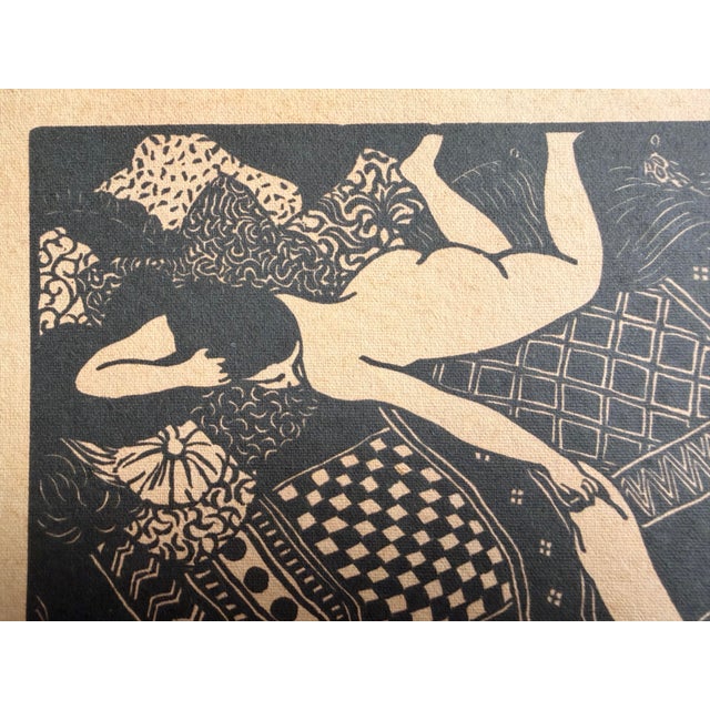 Late 19th Century La Paresse, Félix Vallotton, Original Signed Woodcut, 1896 For Sale - Image 5 of 8