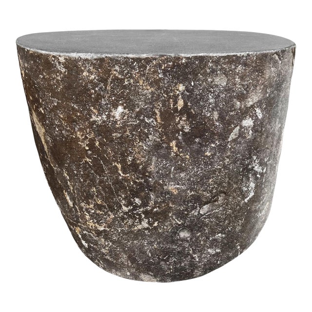 Rustic Vintage Outdoor Boulder Side Table Stool For Sale
