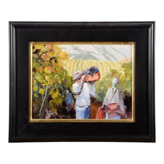 Howard Carr "Harvest Time" Oil Painting on Board For Sale