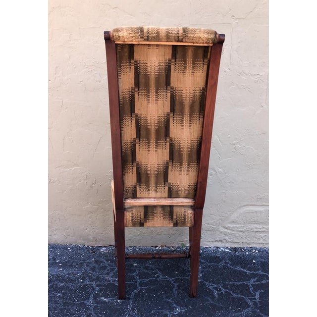 Mustard Six French Deco Dark Walnut Refinished Tall Back Dining Chairs For Sale - Image 8 of 11