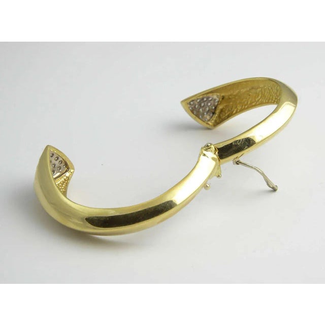 1970s Diamond Gold Bangle Bracelet For Sale - Image 9 of 9