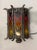 Stained glass wrought iron single sconce Multicolored stained glass Height 30 cm Width 26 cm Depth 10 cm New wiring...