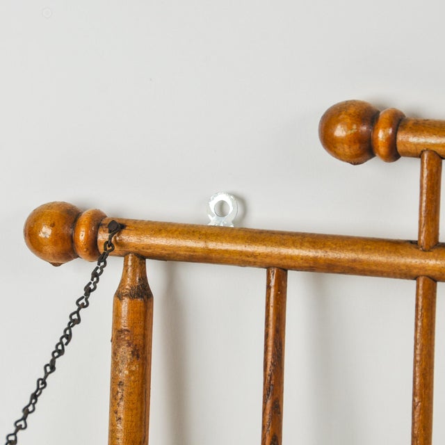 Antique Stick and Ball Wall Hanging Magazine Rack For Sale In Rochester - Image 6 of 16
