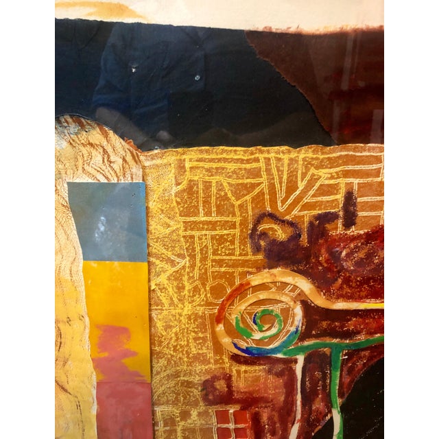 Terence La Noue, Huge Abstract Modernist "August Series" Mixed Media Monotype Colorful Painting, 1990 For Sale - Image 12 of 16