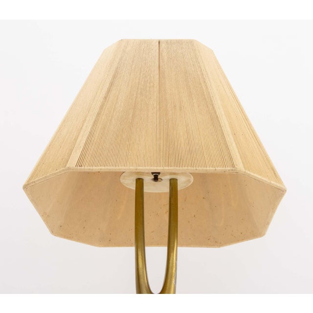 Wood Gerald Thurston "Wishbone" Walnut and Bronzed Metal Table Lamp For Sale - Image 7 of 9