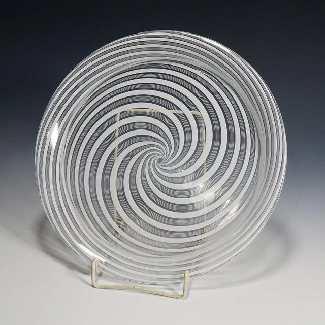 Large 19th Century Murano Filigrana Art Glass Plate For Sale - Image 3 of 6