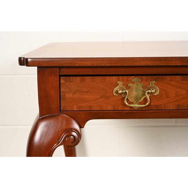Baker Furniture Chippendale Carved Mahogany Writing Desk, Newly Refinished For Sale - Image 10 of 16