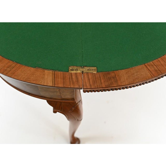 Wood Queen Anne Burr Walnut Games Table, 1930s For Sale - Image 7 of 8
