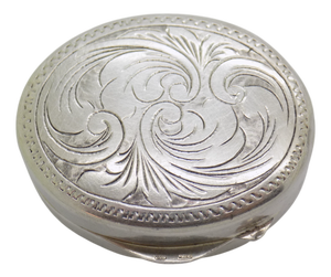 Vintage Italian Handmade Silver Chiseled Oval Box, 1970s
