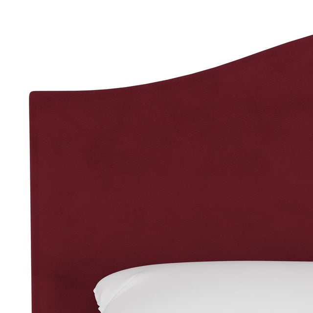 Full Camelback Bed in Velvet Berry For Sale - Image 4 of 6