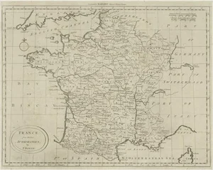 Antique Map of France by Bowen, 1790