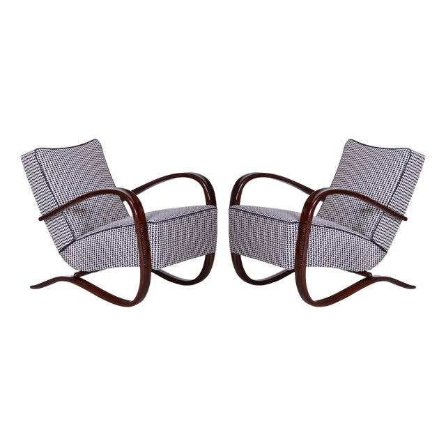 Art Deco Lounge Chairs by J. Halabala for Up Závody, 1930s, Set of 2 For Sale