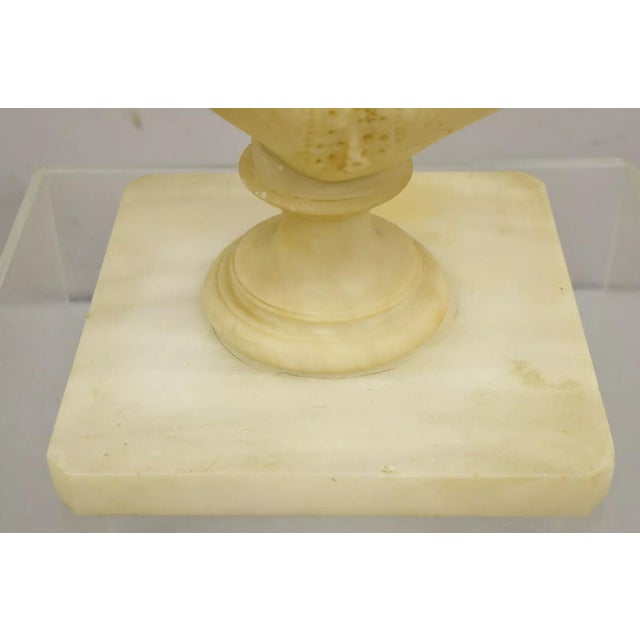 Late 19th Century Antique Victorian Carved Italian Alabaster Woman Bust Statue Att Adolfo Cipriani For Sale In Philadelphia - Image 6 of 12