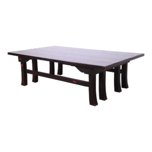 Baker Furniture Hollywood Regency Chinoiserie Monumental Black Lacquered Coffee Table