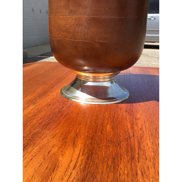 Late 20th Century Late 20th Century Mid-Century Modern Brass and Walnut Champagne Cooler For Sale - Image 5 of 11