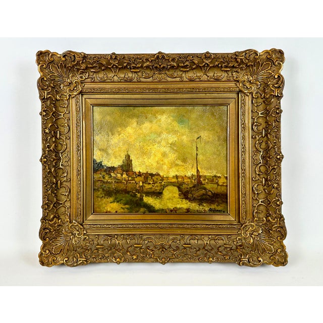 Hersmann, Dutch Landscape, Oil on Board, 1910s, Framed For Sale - Image 12 of 12