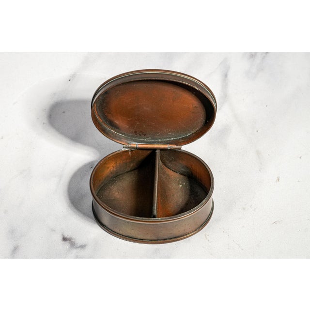 1910s Arts and Crafts Antique Heintz Arts Bronze Sterling Silver Desk Stamp Box For Sale - Image 5 of 11