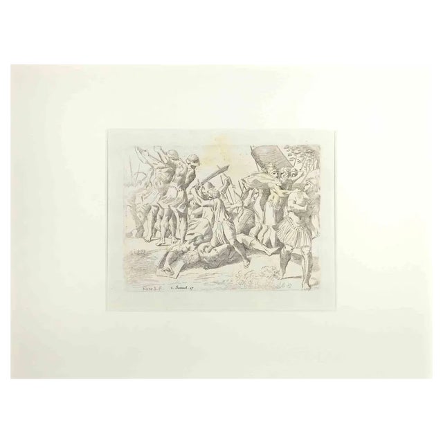 Giovanni Lanfranco (Terenzo, 1582, Rome, 1647), Samuel 17, Old Testament Story, 1607, Etching For Sale