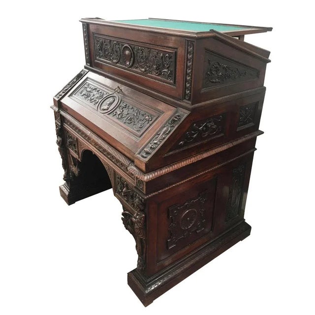 Baroque Italian Wooden Desk, 1820s For Sale - Image 3 of 11