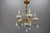 Italian Florentine Gilt Metal and White Opalescent Glass Five-Light Chandelier, 1970s For Sale - Image 14 of 18
