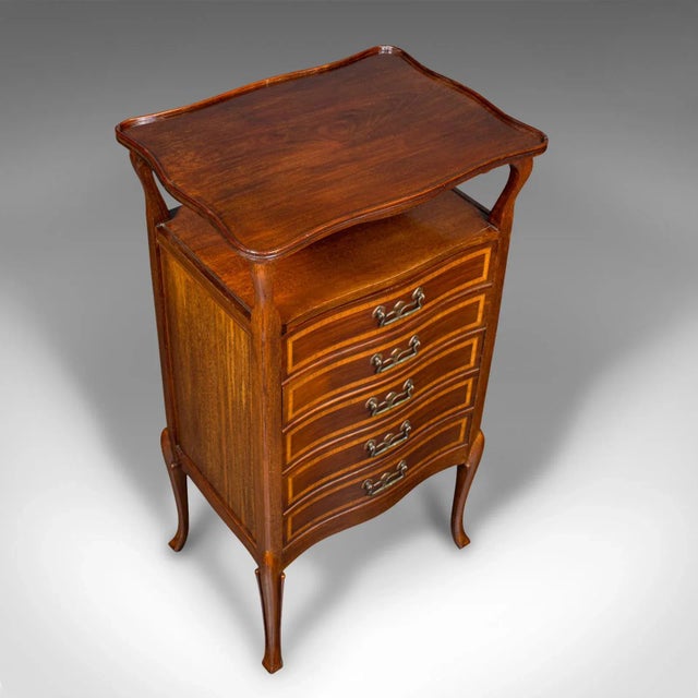 Early 20th Century 1910s Antique Edwardian English Music Cabinet For Sale - Image 5 of 13