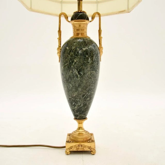 Antique French Marble and Gilt Metal Table Lamp, 1890s For Sale - Image 4 of 10