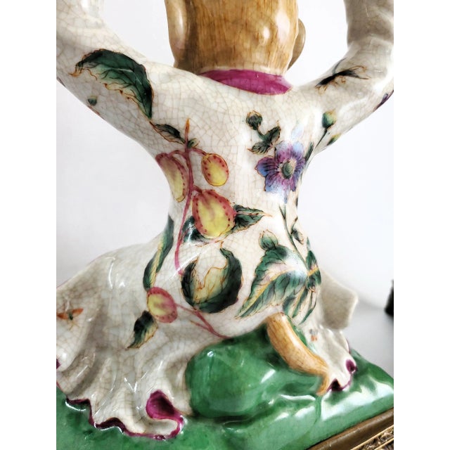 Magenta Monkey Candlesticks Pair For Sale - Image 8 of 14